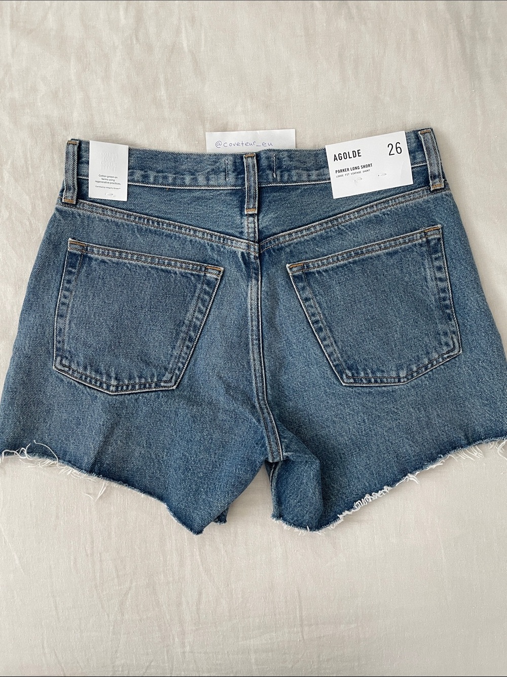 NWT AGOLDE Parker Long Cut Off Shorts in Ruin. Size 26. - Picture 5 of 7
